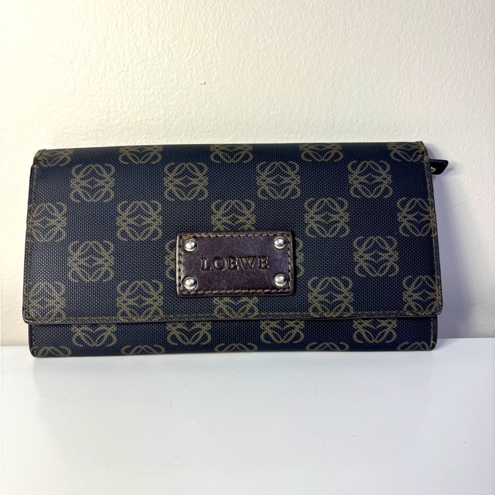 Loewe Coated Canvas & Leather Logo Wallet